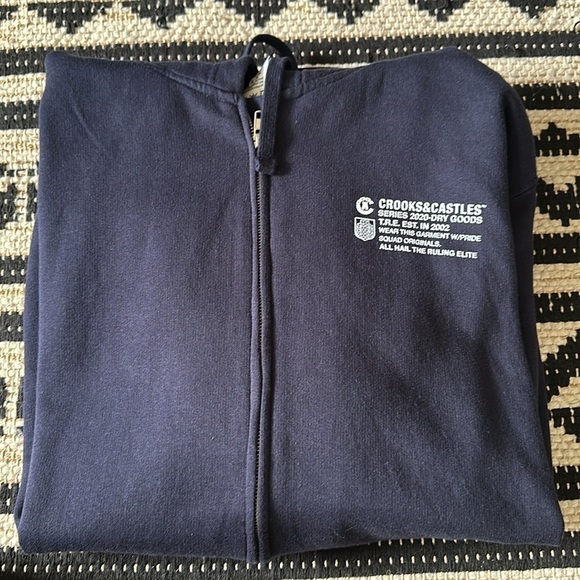 NWT sold out Crooks & Castles full zip hoodie size navy XXL - Picture 6 of 8